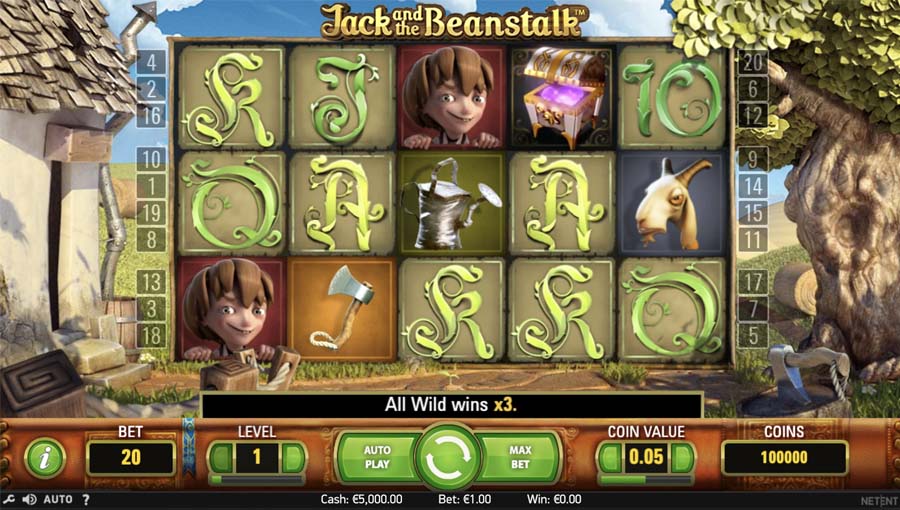 screenshot jack and the beanstalk slot