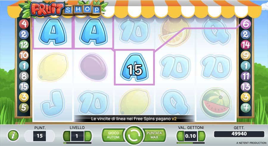 screenshot del gioco fruit shop