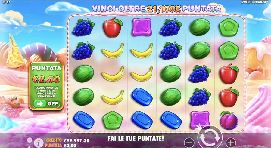 screenshot del gioco sweet bonanza