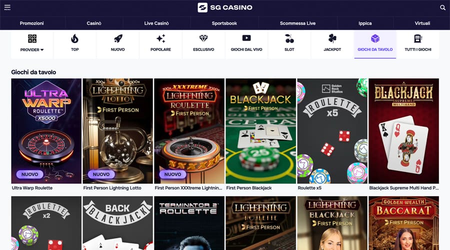 screenshot giochi tavolo sg casino