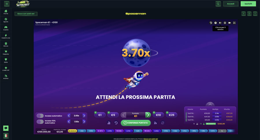 mini giochi nitrobet