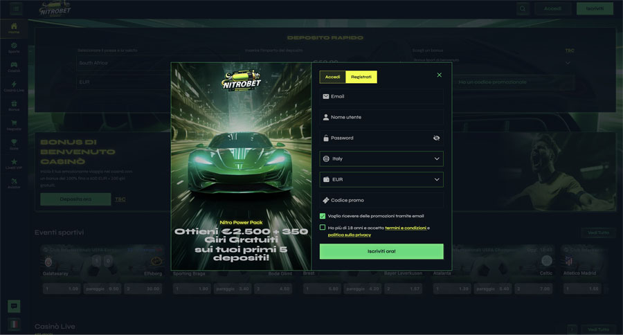 registrazione nitrobet