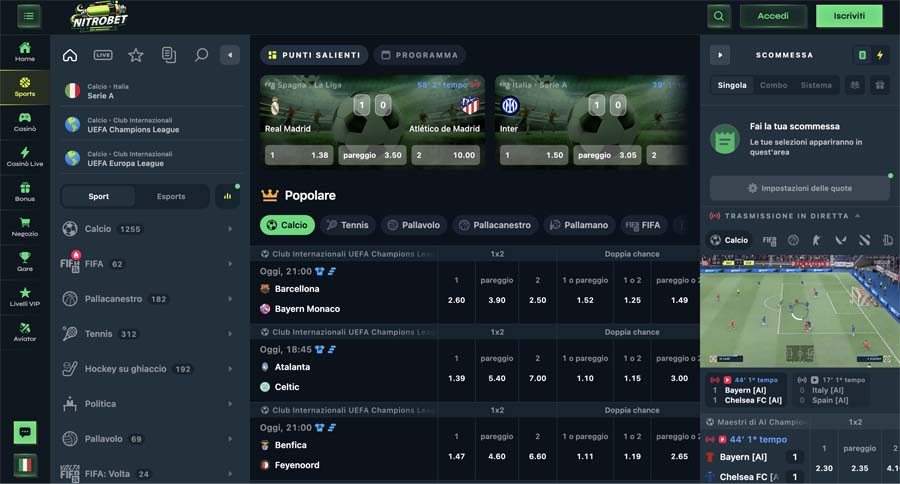 scommesse nitrobet