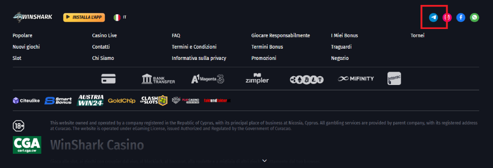 canali promozionali ufficiali