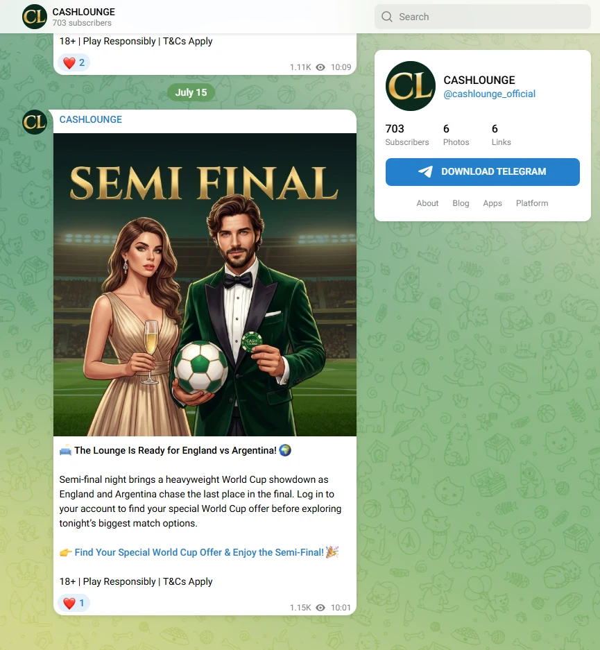 cash lounge su telegram