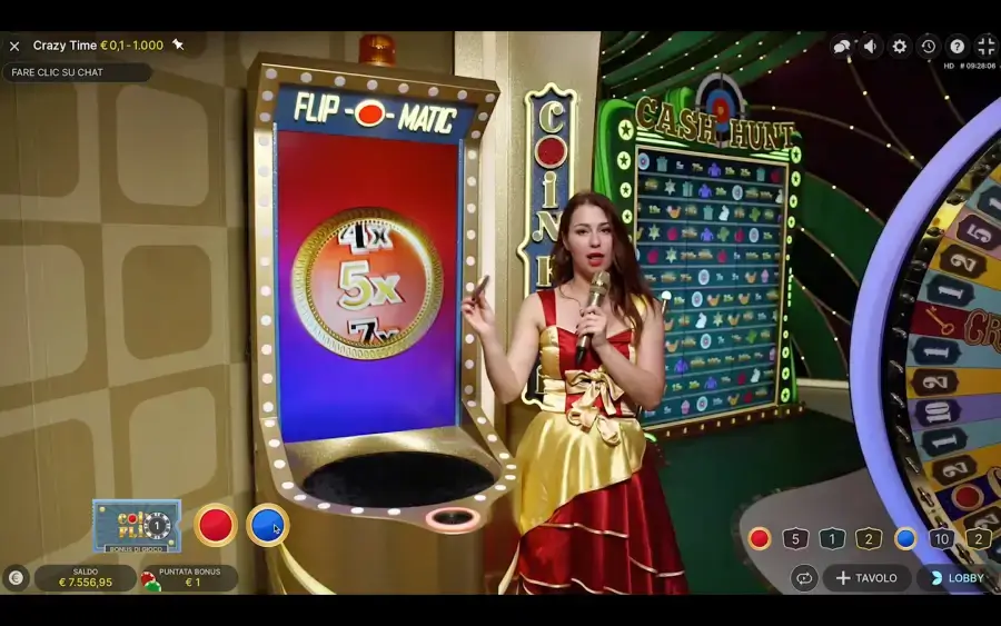 casino live non aams round bonus coin flip crazy time