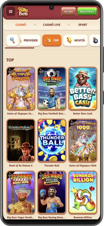 casino mobile non aams billybets