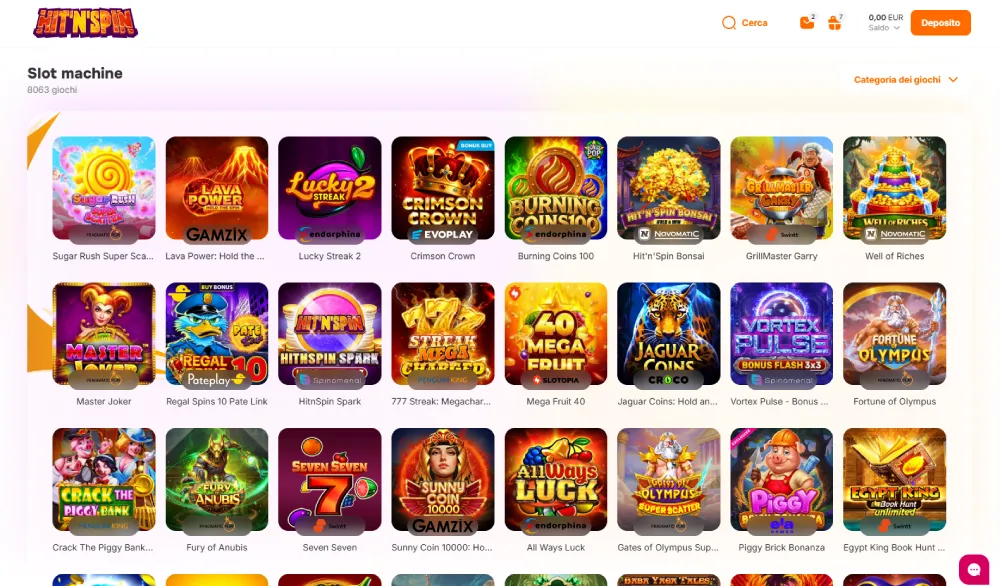 le slot machine su hit n spin