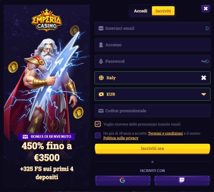 modello non aams con kyc posticipato