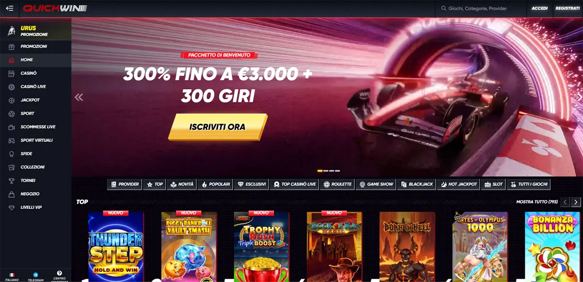 quickwin casino non aams
