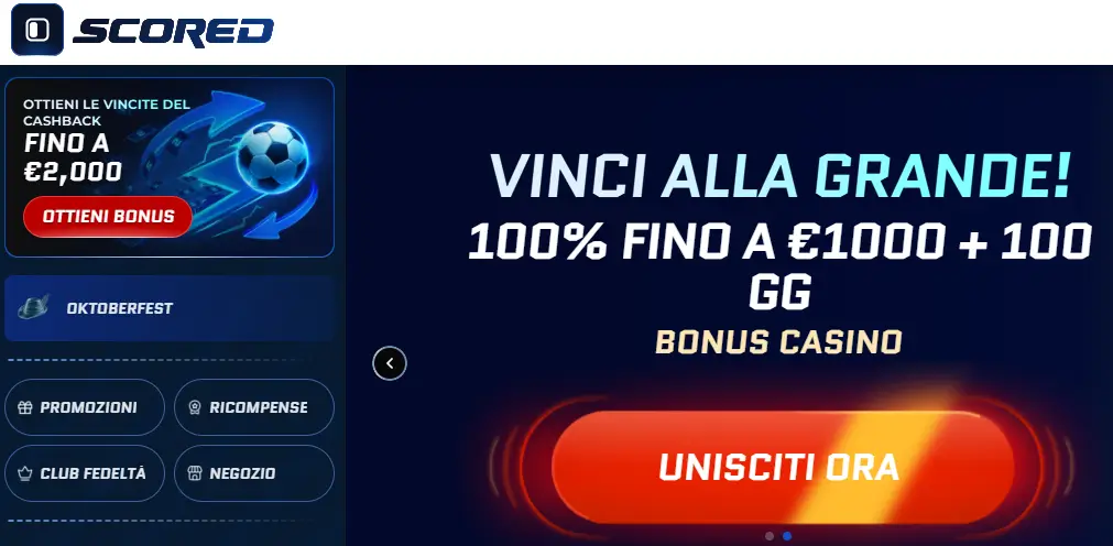 scored nuovi casinò non aams