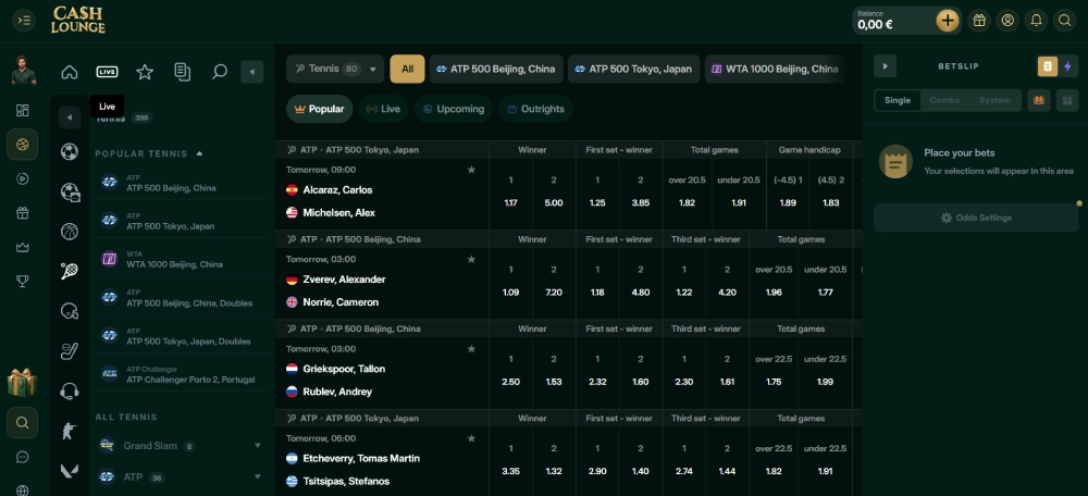 cash lounge siti scommesse tennis non aams