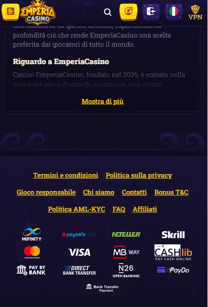 emperia deposito minimo 20 euro