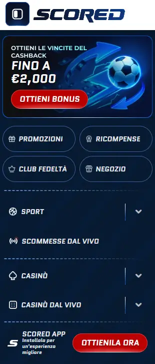 scored deposito minimo 20 euro