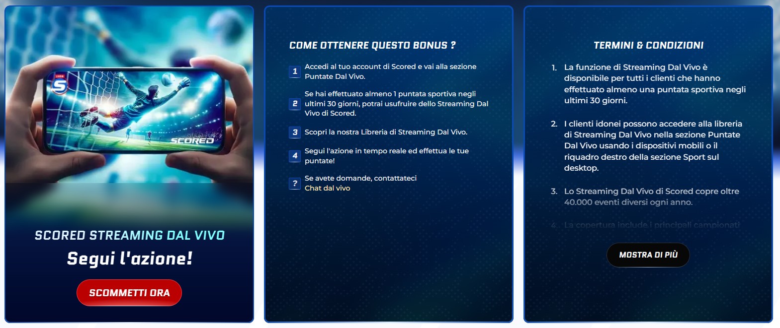 scored promozioni live
