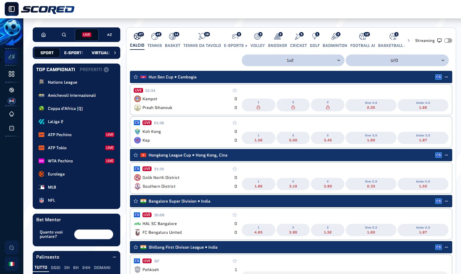 scored scommesse live