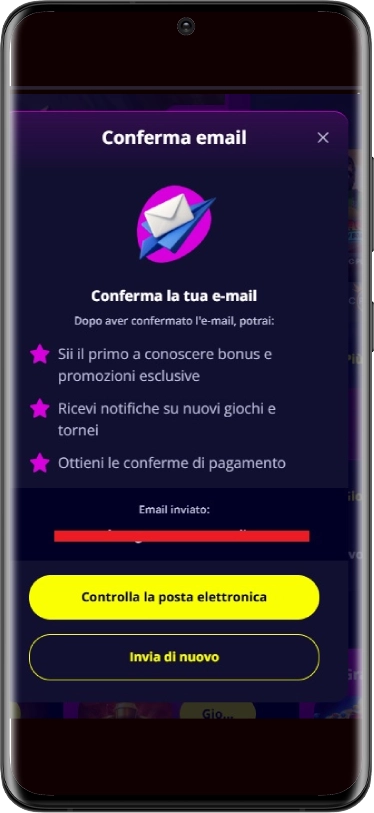 slotoro conferma mail
