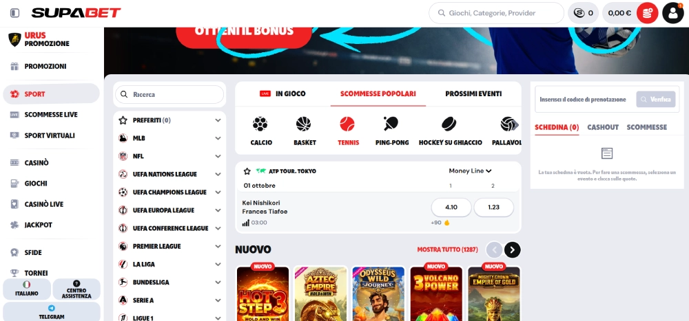 supabet siti scommesse tennis non aams